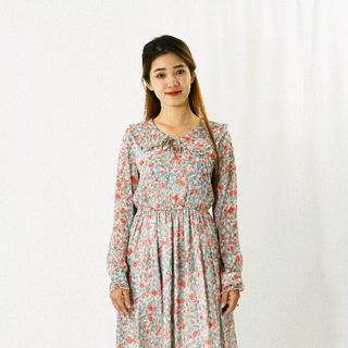 Đầm voan nữ họa tiết hoa