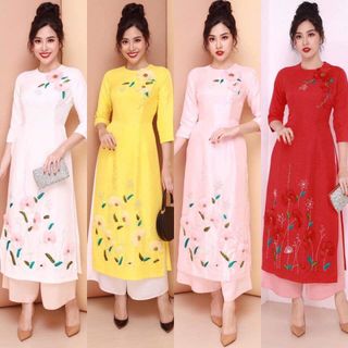 Aó Dài Cách Tân Tapta Cổ Tròn