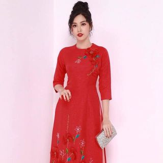 Aó Dài Cách Tân Tapta Cổ Tròn