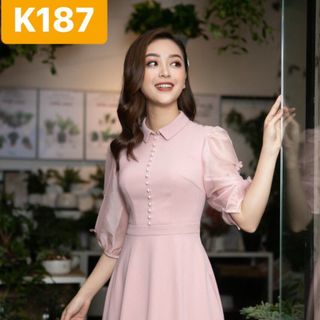 đầm xòe tay phồng