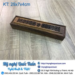 Hộp đa năng gỗ mun đựng đũa hương trầm bút chì