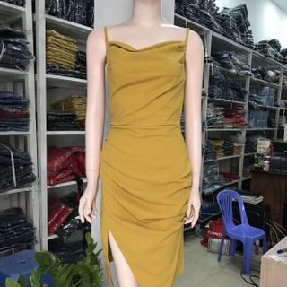 ĐẦM BODY CỔ ĐỔ XẺ TÀ HÀNG CAO CẤP CHUẨN KÈM ẢNH THẬT CHỤP