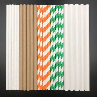 Ống hút giấy cao cấp 8x197mm màu sọc