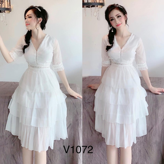 đầm công chúa phối ren tầng