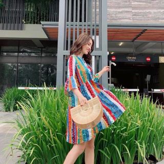 Đầm Baby Doll Họa Tiết