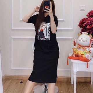 Đầm thun in hình