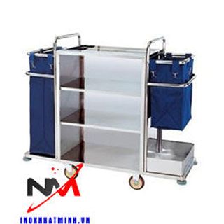 Xe đẩy làm phòng inox 2 túi VS61X04