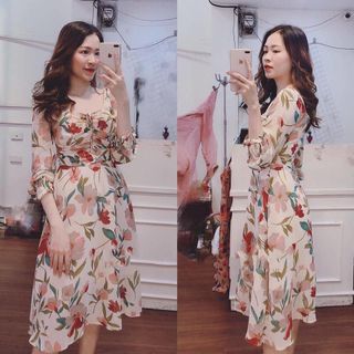 đầm voan hoa