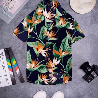 áo somi đi biển cổ vest chất liệu cotton 110k-120k