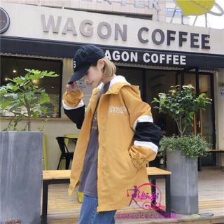 Áo khoác dù 2 sọc ngang