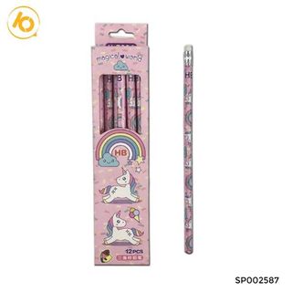 Bút chì gỗ HB hoạt hình - hộp 12c