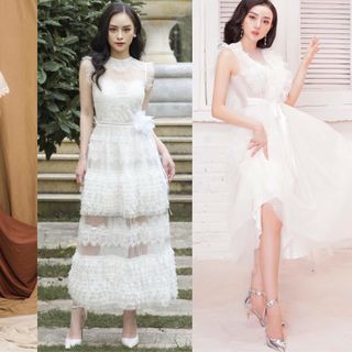 Đầm cộng chúa phối ren