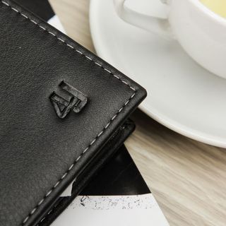 Bóp ví nam da bò 4U đơn giản sang trọng F108 đen - nâu