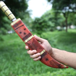 Dao mèo vỏ gỗ dùng trang trí phong thủy đi rừng - Mộc Nhiên DM37