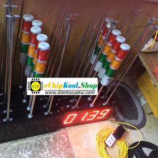 Hệ thống đồng hồ treo tường led đếm ngược - Đèn tháp báo hiệu - Còi kêu