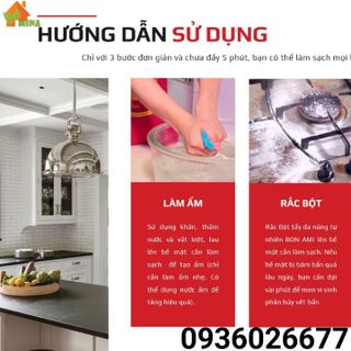 Bột làm sạch mọi bề mặt mọi vết bẩn Bonami Mỹ Không hóa chất