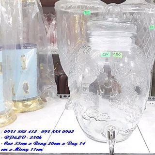 Bình Thủy Tinh Ngâm Rượu 6L Chum Rồng Phụng Không Vòi