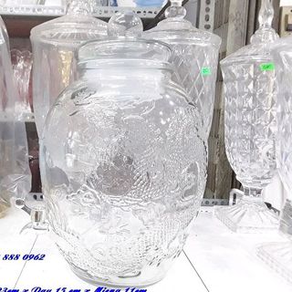 Bình Thủy Tinh Ngâm Rượu 6L Chum Rồng Phụng Vòi
