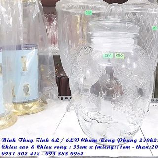 Bình Thủy Tinh Ngâm Rượu 6L Chum Rồng Phụng Vòi