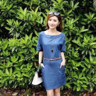 ĐẦM DENIM 2 TÚI