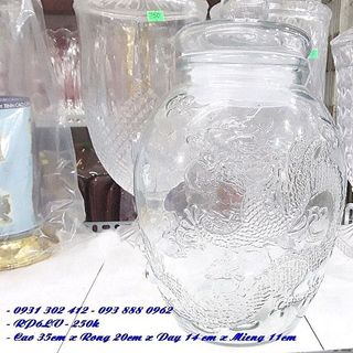 Bình Thủy Tinh Ngâm Rượu 6L Chum Rồng Phụng Không Vòi