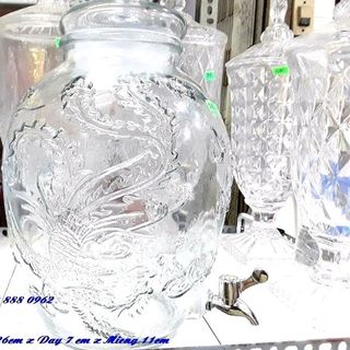 Bình Thủy Tinh Ngâm Rượu 6L Chum Rồng Phụng Không Vòi
