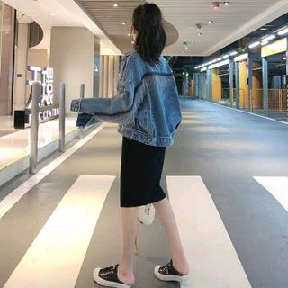 áo khoác jean nữ đính cườm DV00607602