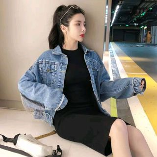 áo khoác jean nữ đính cườm DV00607602