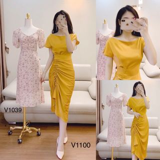 Đầm trơn Ôm body dây rút