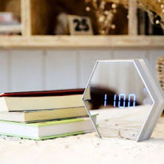 Đồng hồ led gương hình lục giác