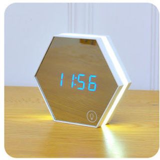 Đồng hồ led gương hình lục giác