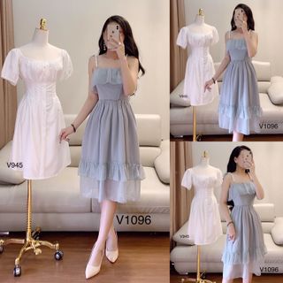 Đầm voan xòe 2 dây
