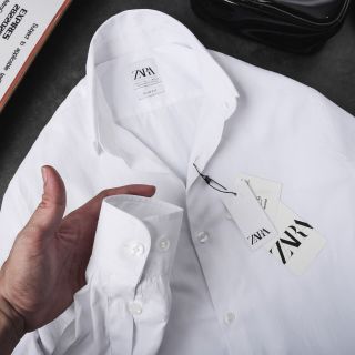 Áo somi trắng đen cotton thấm hút mồi hôi giá 110k- 120k