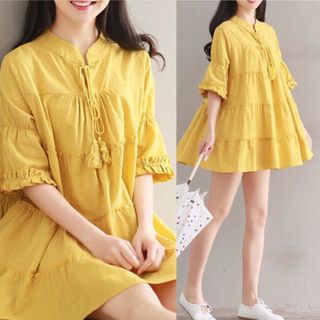 Áo BaBydoll cổ trụ tay lửng