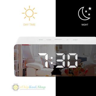 Đồng hồ điện tử led Gương - Báo thức trang trí quà tặng