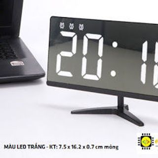 Đồng hồ báo thức led gương cao cấp - V1 - 2019