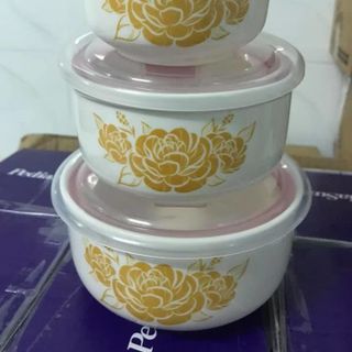 Bộ thố sứ 3 cái - nắp hút chân không