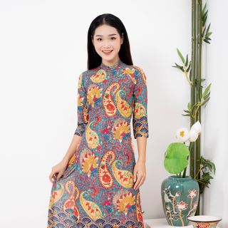 Áo Dài Thổ Cẩm Cao Cấp - Hình thật sản phẩm 100