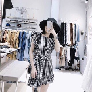 Đầm Caro đuôi cá phối bèo
