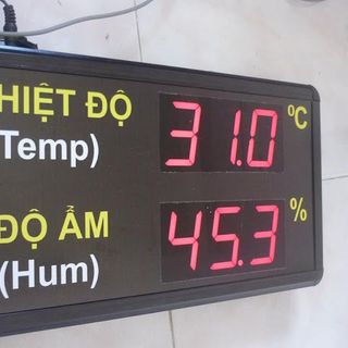 Đồng hồ nhiệt độ - độ ẩm nhà xưởng 9x12