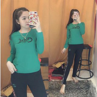 Bộ tay dài thể thao thun cô tôn 4 chieu lô gô theu soc cao cấp có 3 size sỉ đại lý