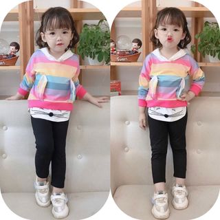 Bộ thun cotton in 3 d cầu vòng giá sỉ