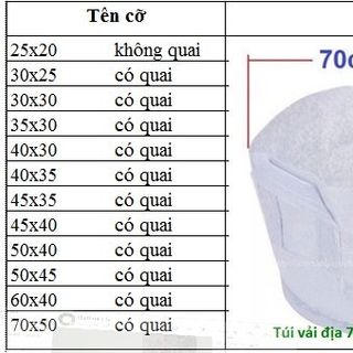 Túi vải trồng cây các cỡ