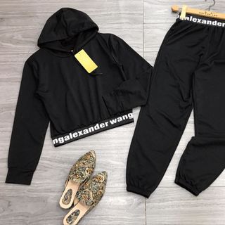 đồ bộ thể thao nữ mùa hè đẹp hàn quốc giá rẻ croptop bo chữ BN 45198 Kèm Ảnh Thật
