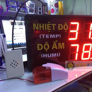 Hệ thống giám sát Nhiệt độ - Độ ẩm giao tiếp máy tính - Cảnh báo đèn còi cảnh báo