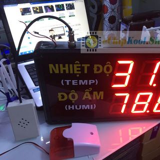 Hệ thống giám sát Nhiệt độ - Độ ẩm giao tiếp máy tính - Cảnh báo đèn còi cảnh báo