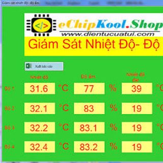 Hệ thống giám sát Nhiệt độ - Độ ẩm giao tiếp máy tính - Cảnh báo đèn còi cảnh báo giá sỉ