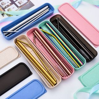 Hộp Lúa Mạch Đựng Ống Hút Bảo Vệ Môi Trường