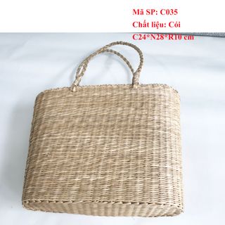 Túi Cói Dày Đan Kín C035 - Túi Xách Handmade Túi Cói giá sỉ