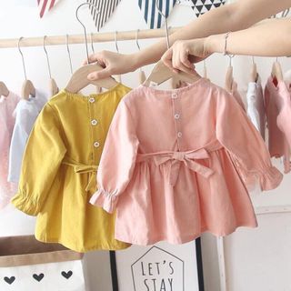 Đầm tay dài thêu cherry bé gái giá sỉ tphcm